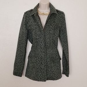 forever 21 leppard print military green jacket